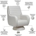 Ver imagem 4 de Poltrona de Amamentação Fixa Base Cone Sky D02 Linho Branco C-419 - Lyam Decor