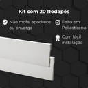 Ver imagem 5 de Kit 20 Barra Rodapé de Poliestireno 10cm X 2m Acabamento Moderno