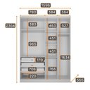 Ver imagem 3 de Guarda-Roupa Modulado Reflecta 4 Portas com LED 3 Gavetas 100% MDF Cairo