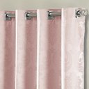 Ver imagem 2 de Cortina Turin Jacquard Semiblackout Floral 6,00x2,80m para Sala Quarto Varão 5m Ilhóses - Rosê