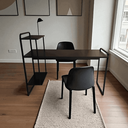 Ver imagem 1 de Mesa Estante Escrivaninha Home Office Prateleira 140cm Preto