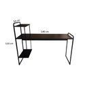 Ver imagem 3 de Mesa Estante Escrivaninha Home Office Prateleira 140cm Preto