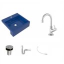 Ver imagem 2 de Kit Cuba XQ395 Torneira 1198 Metal Válvula Click 1 Polegada B Sifão PVC Flexível Compace