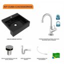 Ver imagem 3 de Kit Cuba XQ395 Torneira 1198 Metal Válvula Click 1 Polegada B Sifão PVC Flexível Compace