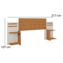 Ver imagem 3 de Cabeceira para Cama Casal em MDF 217 cm de Largura com 2 Mesas de Cabeceira Grécia