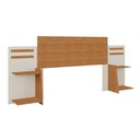 Ver imagem 2 de Cabeceira para Cama Casal em MDF 217 cm de Largura com 2 Mesas de Cabeceira Grécia
