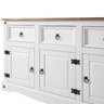 Balcão Buffet de Madeira Maciça com 3 Portas e 3 Gavetas Branco Lavado - 7