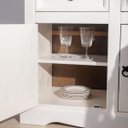 Ver mais imagens de Balcão Buffet de Madeira Maciça com 3 Portas e 3 Gavetas Branco Lavado