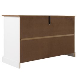 Balcão Buffet de Madeira Maciça com 3 Portas e 3 Gavetas Branco Lavado - 8