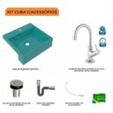 Ver imagem 3 de Kit Cuba XQ395 Torneira 1198 Metal Válvula Click 1 Polegada B Sifão Cromado Flexível Compace