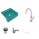 Ver imagem 2 de Kit Cuba XQ395 Torneira 1198 Metal Válvula Click 1 Polegada B Sifão Cromado Flexível Compace