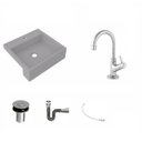 Ver imagem 2 de Kit Cuba XQ395 Torneira 1198 Metal Válvula Click 1 Polegada B Sifão Cromado Flexível Compace