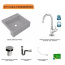 Ver imagem 3 de Kit Cuba XQ395 Torneira 1198 Metal Válvula Click 1 Polegada B Sifão Cromado Flexível Compace