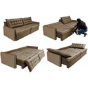 Ver imagem 7 de Sofá Sem Caixa Retrátil e Reclinável 1,75m Cama inBox Versátil Suede Velusoft Castor