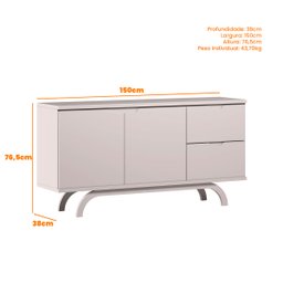 Balcão 2 Portas 2 Gavetas Com 150cm Rennes Ype - ÉdeCasaMóveis                                                                                  - 4