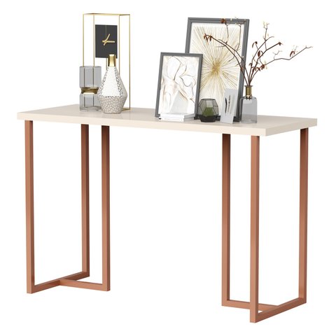 Aparador Estilo Industrial Mali 120cm Off/cobre Decorativo para Hall Entrada