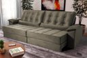 Ver imagem 1 de Sofá Retrátil Reclinável 230cm Ascari Suede Velut com molas Ensacadas - King House