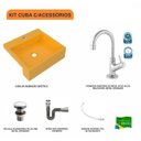 Ver imagem 3 de Kit Cuba XQ395 Torneira 1198 Metal Válvula Click 1 Polegada G Sifão Cromado Flexível Compace