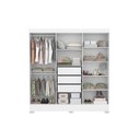 Ver imagem 4 de Guarda Roupa Casal 6 Portas e 3 Gavetas Prático Branco - Demóbile