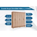 Ver imagem 2 de Guarda Roupa Casal 6 Portas e 3 Gavetas Prático Branco - Demóbile
