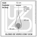 Ver imagem 2 de Kit 2 Pendentes Lustres On Drop Prata Globo de Vidro Branco
