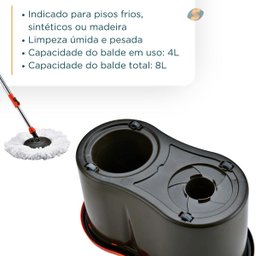 Mop Balde Esfregão Giratório 360 de Limpeza Geral Multiuso - 3