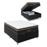 Cama Box Baú Viúva + Colchão Paris Molas Ensacadas Pocket - 66x128x188cm - e-Shop Casa - Couro - 1