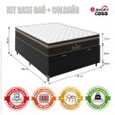 Ver imagem 2 de Cama Box Baú Viúva + Colchão Paris Molas Ensacadas Pocket - 66x128x188cm - e-Shop Casa - Couro