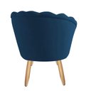 Ver imagem 4 de Poltrona Decorativa Pétala Veludo Azul Marinho Claro Pés Palito
