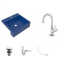 Ver imagem 2 de Kit Cuba XQ395 Torneira 1198 Metal Válvula Click 1 1/2 Polegada Sifão PVC Flexível Compace