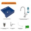 Ver imagem 3 de Kit Cuba XQ395 Torneira 1198 Metal Válvula Click 1 1/2 Polegada Sifão PVC Flexível Compace