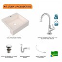 Ver imagem 3 de Kit Cuba XQ395 Torneira 1198 Metal Válvula Click 1 1/2 Polegada Sifão PVC Flexível Compace