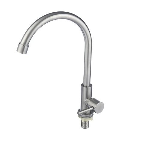 Torneira bica móvel alta aço escovado 1195