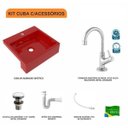 Ver imagem 3 de Kit Cuba XQ395 Torneira 1198 Metal Válvula Click 1 1/2 Polegada Sifão PVC Flexível Compace