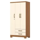 Ver imagem 2 de Guarda Roupa 03 Portas e 02 Gavetas Açaí DA133 com Armário Multiuso Prime Cinamomo Off White - Henn