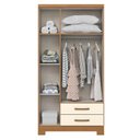 Ver imagem 3 de Guarda Roupa 03 Portas e 02 Gavetas Açaí DA133 com Armário Multiuso Prime Cinamomo Off White - Henn