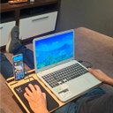 Ver imagem 4 de Mesa Portátil P/ Notebook Uso Colo Cama Sofá Lapdesk Canhoto