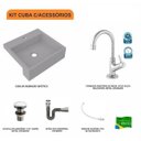 Ver imagem 3 de Kit Cuba XQ395 Torneira 1198 Metal Válvula Click 1 1/2 Polegada Sifão Cromado Flexível Compace