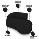 Ver imagem 3 de Sofá 2 Lugares Orgânico 140cm Morgan e 2 Poltronas Lua Linho Preto D03 - D'Rossi