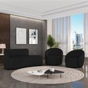 Ver imagem 2 de Sofá 2 Lugares Orgânico 140cm Morgan e 2 Poltronas Lua Linho Preto D03 - D'Rossi