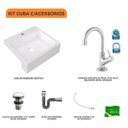 Ver imagem 3 de Kit Cuba XQ395 Torneira 1198 Metal Válvula Click 1 1/2 Polegada Sifão Cromado Flexível Compace