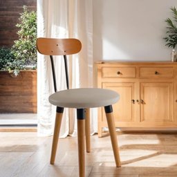 Kit 4 Cadeiras Pés Palito Ergonomica para Mesa de Jantar Cozinha de Madeira Estofada com Fixação - 4