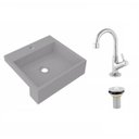 Ver imagem 2 de Kit Cuba XQ395 Torneira 1198 Metal Válvula 1 Polegada Compace