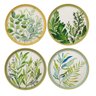 Conjunto 4 Pratos Sobremesa Cerâmica 21cm Siena Folhas - 1