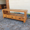 Ver imagem 2 de Rack Ripado em Madeira de Demolição Cor Natural Sudeste Rústico