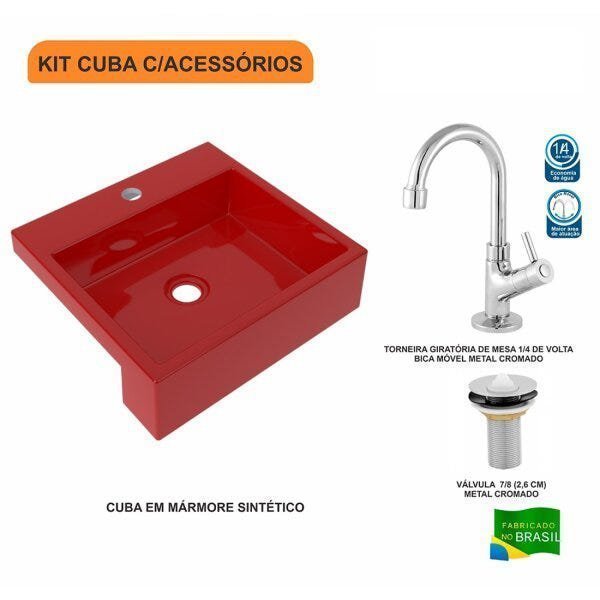 Kit Cuba XQ395 Torneira 1198 Metal Válvula 1 Polegada Compace - 3
