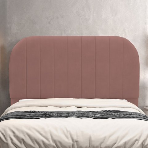 Cabeceira Cama Box Casal Estofada Orgânica 140cm Alice W01 Suede Rosê - Lyam Decor