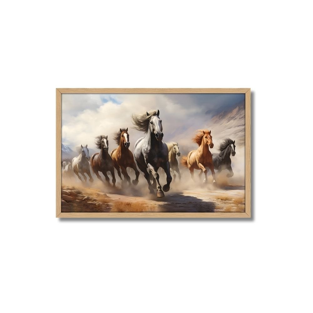 Quadro Decorativo Cavalos: Mod. 0369 Collor-ink Mod.0369 60 X 90cm Marrom - 1