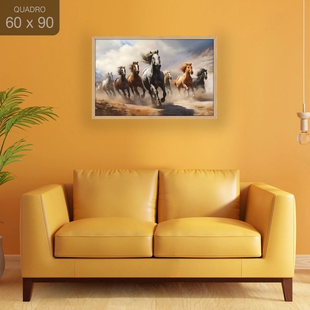 Quadro Decorativo Cavalos: Mod. 0369 Collor-ink Mod.0369 60 X 90cm Marrom - 2