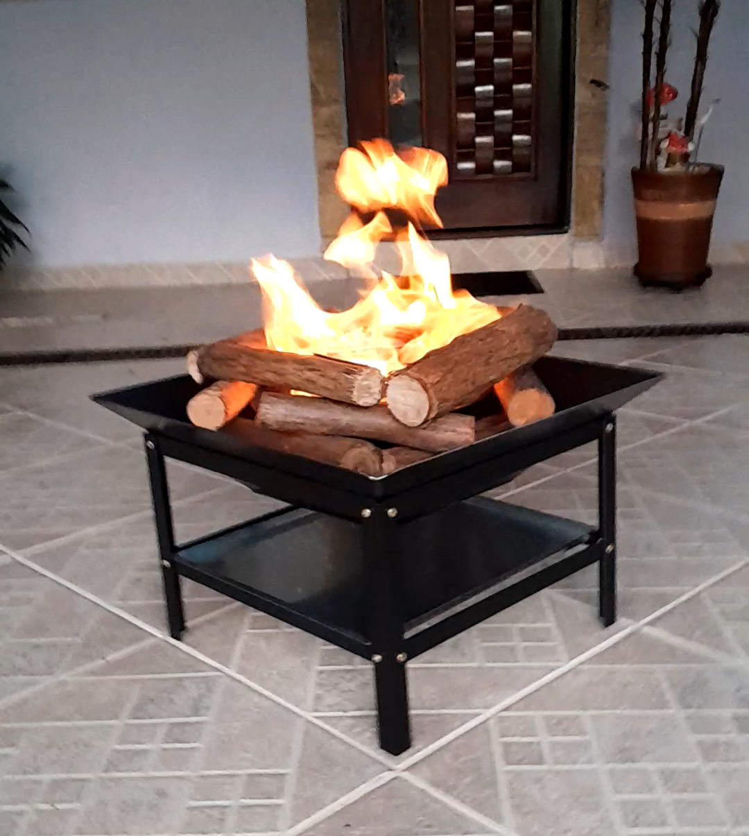 Lareira Externa 60cm Aquecedor - Jardim Fire Pit a Lenha - 7